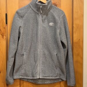 The North Face women’s Heathered Gray Zip-Up fleece Jacket